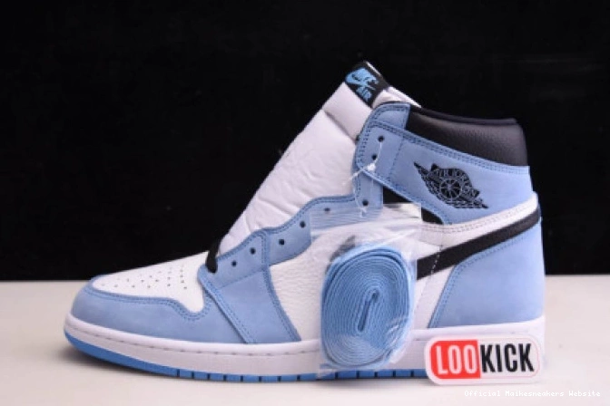 Official Maikesneakers WHITE RETRO HIGH BLACK AIR BLUE 1 UNIVERSITY 555088-134 JORDAN 0805
